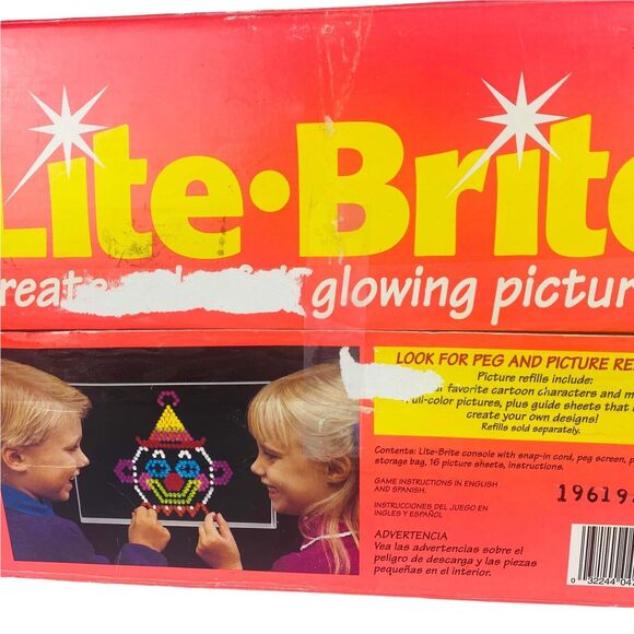 Vintage Lite BRITE MB Milton Bradley w/Pegs Paper Sheets Box  1994 TESTED - Picture 10 of 10